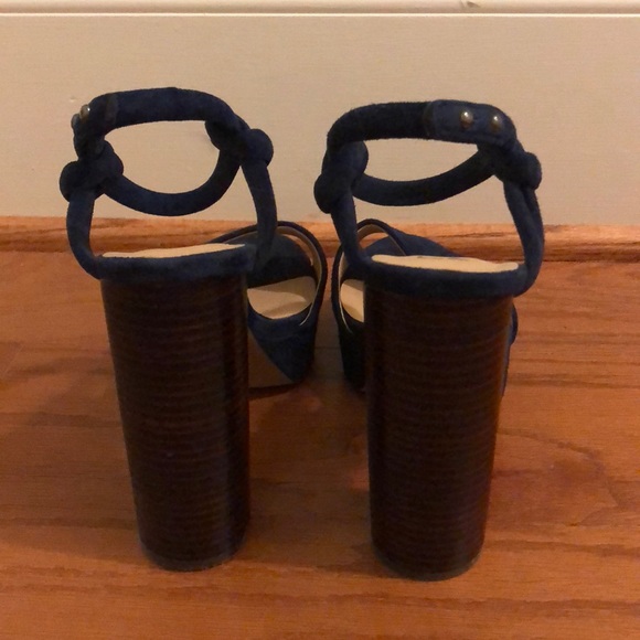 Worn once! Joe’s navy leather platform heels - Picture 3 of 5